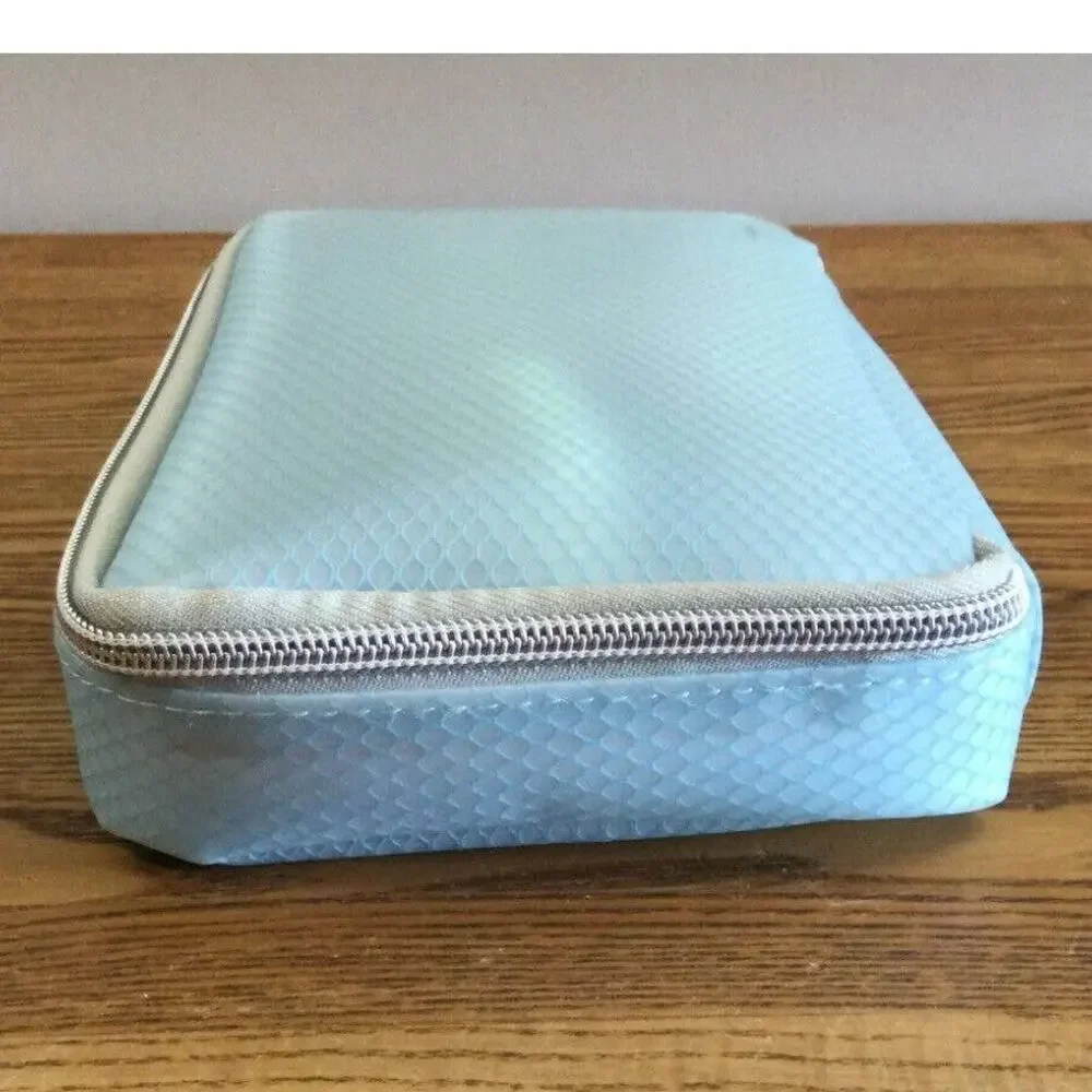 Eva NYC Mini Healthy Heat Thermal Straightening Brush w/ Blue Travel Case NEW